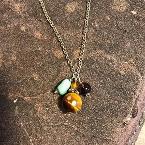 Sterling necklace with beads. 18”